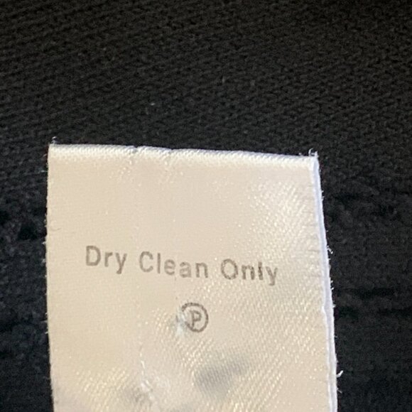 Coldwater Creek Faux Wrap Silk Blend Top Lace Trim Neckline S Black 140F - Picture 8 of 8